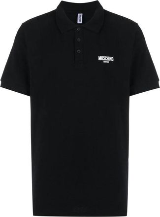 Moschino Unisex Volwassen Logo Katoenen Poloshirt (Zwart)