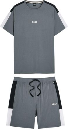 BOSS Boss Logo-print Cotton-blend Lounge set - Grey - XL