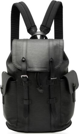 Louis Vuitton Black Noir Leather Backpack (Pre-Owned)