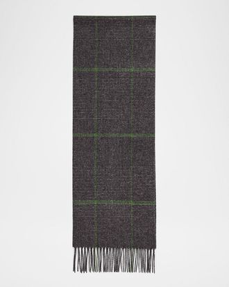 PIACENZA 1733 Mens Silk Cashmere Glen Plaid Scarf