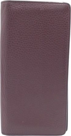 Louis Vuitton Brown Leather Long Wallet (Bi-Fold) (Pre-Owned)