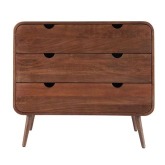 Decoclico Commode en manguier teint&eacute; noyer 3 tiroirs