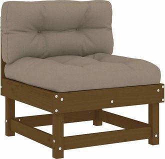 vidaXL Vidaxl - Sof&aacute; Central Con Cojines Madera Maciza De Pino Marr&oacute;n Miel