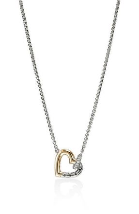 John Hardy Essentials Heart Linked Necklace in Silver at Nordstrom, Size 18