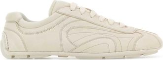 Prada White Solid Sneakers