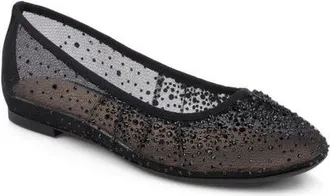 Badgley Mischka Nuala Embellished Flat in Black at Nordstrom, Size 6.5