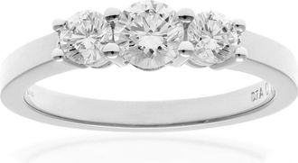 Jewelco London 18ct White Gold 3/4ct Diamond Shared Claws Graduated Trilogy Ring - PR0AXL3526W18JPK