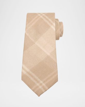 Ralph Lauren Purple Label Plaid Cashmere-Silk Tie