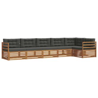 vidaXL Conjunto De Sof&aacute;s De Exterior 6 Pcs Natural Y Antracita Vidaxl