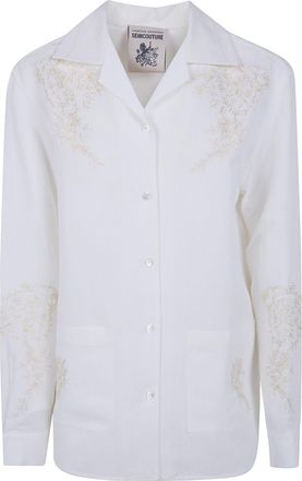 Semicouture Embroidered Linen Pijama Jacket