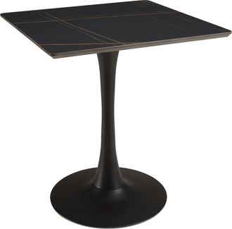 Macabane Conjunto n.&ordm; 3: mesa de bar de 70 x 70 cm de cer&aacute;mica con efecto m&aacute;rmo