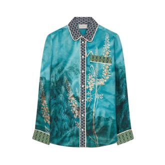 Pierre-Louis Mascia Shirts, female, Blue, Size: XS Aloe Long-sleeve Shirt