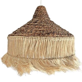 NATYAL Lámpara de techo con flecos naturales de abaca d.40cm