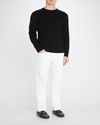 Giorgio Armani Mens Five-Pocket Solid Cotton-Stretch Pants