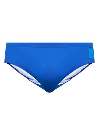 Balmain logo-appliqué swim briefs - men - Elastane/Polyamide - S - Blue