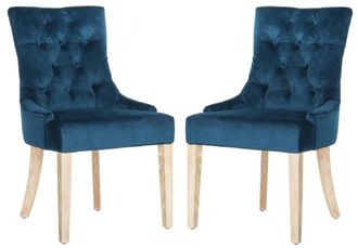 Safavieh Set de 2 sillas de comedor en madera de abedul azul marino