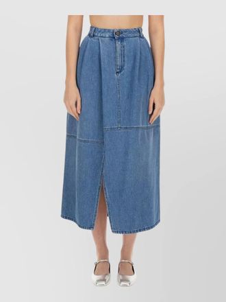 Alysi cotton regular-fit high-waisted midi skirt