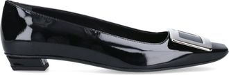 Roger Vivier Black Belle Vivier Patent Leather Flats