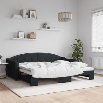 vidaXL Sof&aacute; Cama Nido Tela Negro 90x200 Cm Vidaxl