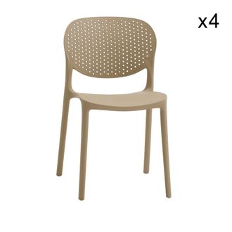 Konte Design Lote de 4 sillas de polipropileno beige, apilables