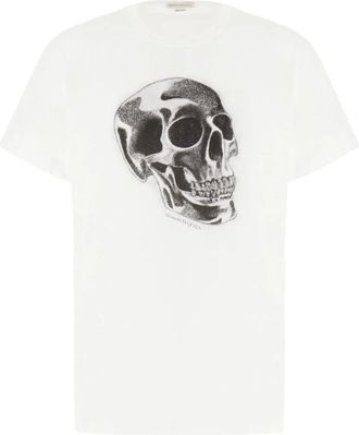 Alexander McQueen Casual Katoenen T-Shirt - Heren - T-shirts - Wit - L - Katoen - Tops