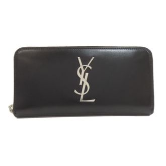 Saint Laurent Black Leather Long Wallet (Bi-Fold) (Pre-Owned)