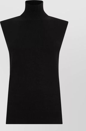 Toteme silk wool sleeveless turtleneck top