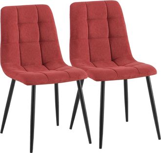 Clp Set De 2 Sillas De Comedor Antibes De Pana Burdeos