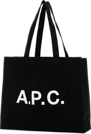 A.P.C. Unisex Diane Tote Black Cotton Polyurethane