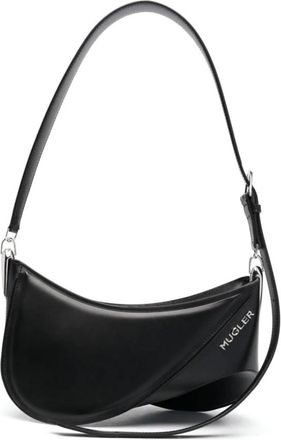 MUGLER Medium Spiral Curve 01 Schoudertas - Dames - Schoudertassen - Zwart - ONE Size - Leer - Tassen