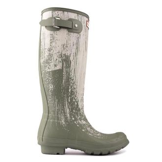Hunter Womens Original Tall Classic Boots - Green Rubber - Size UK 4