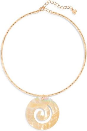 Frasier Sterling Ibiza Mother-of-Pearl Pendant Choker Necklace in Gold at Nordstrom