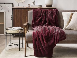 Beliani Manta de tejido rojo 200x150cm