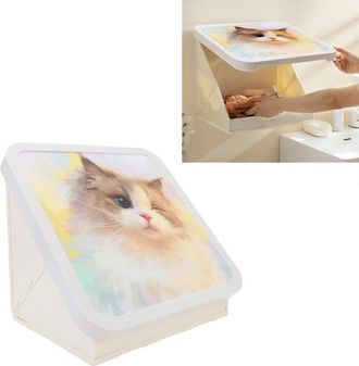 OEM Caja De Almacenamiento De Ba&ntilde;o Plegable, Multifuncional, De Gran Capacidad Y Que Ahorra Espacio, Para Montaje En Pared Peque&ntilde;o Armario De Ba&ntilde;o Organiz