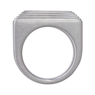 Rick Owens Rings, male, Gray, L, Anello Etched Beveled
