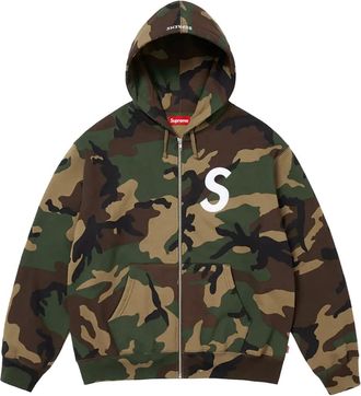 SUPREME Felpa con cappuccio e logo S - Verde
