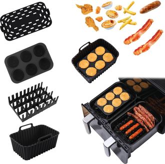 OEM Nuevo Molde Multifuncional De Silicona Para Pasteles, Apto Para Freidoras De Aire, Juego De 4 Piezas, Apto Para Alimentos
