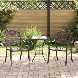 Berkfield Home Garden Chairs 2 pcs Bronze Cast Aluminium