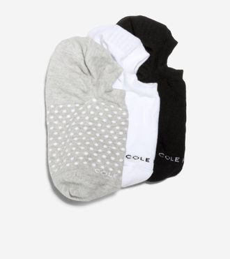 Cole Haan Womens 3 Pack Dot Sock Liners - Grey