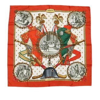 Herm&egrave;s Pre-owned Scarves, female, Orange, Size: ONE SIZE Pre-owned The Napoleon Scarf