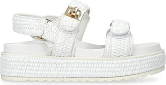 Steve Madden Womens Bigmona White Raffia Sandals - Size UK 3