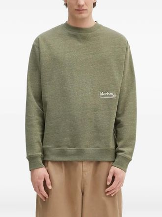 Barbour logo-embroidered crew-neck sweatshirt - men - Polyester/Cotton - L - Green