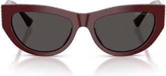 Jimmy Choo London 54mm Cat Eye Sunglasses in Cranberry/Dark Grey at Nordstrom