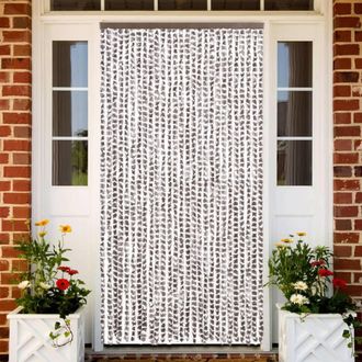 vidaXL Vidaxl - Cortina Antimoscas Chenilla Beige Y Blanco 118x220 Cm