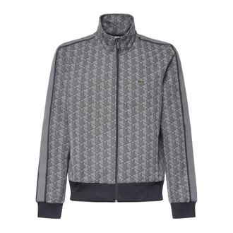 Lacoste Paris Zip-Up Jacquard Track Jacket - Heren - Sweatshirts & Hoodies - Grijs - Maat: L Katoen