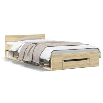 Berkfield Home Bed Frame with Drawer without Mattress Sonoma Oak 90x190 cm Single in Light Tan