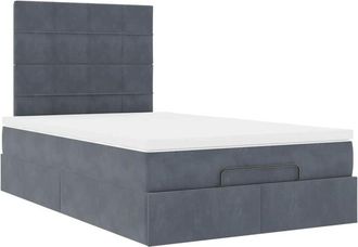 vidaXL Vidaxl - Estructura De Cama Otomana Colchones Terciopelo Gris Oscuro
