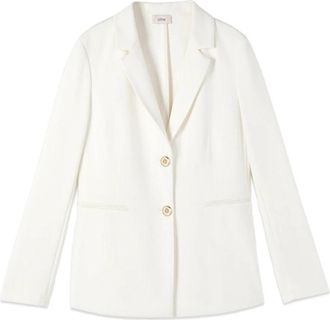 Oltre Soft Touch Jersey Blazer - Dames - Blazers - Wit - XS - Leer - Jassen