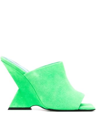 The Attico Green Cheope Suede Heels