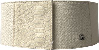 Gianfranco Ferre Off White Gewaxte Katoenen Brede Mode Tailleband Tailleband